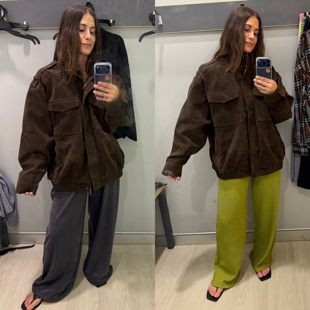 Best & Less brown suede bomber.
