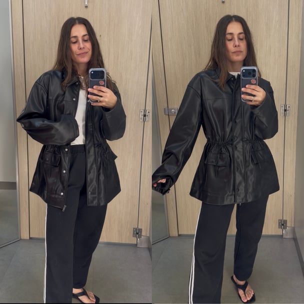 Target faux leather coat.