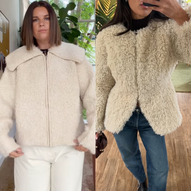 Cream teddy jackets are trending.