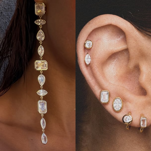 Bezel-cut jewellery from Rat and Boa and YCL.