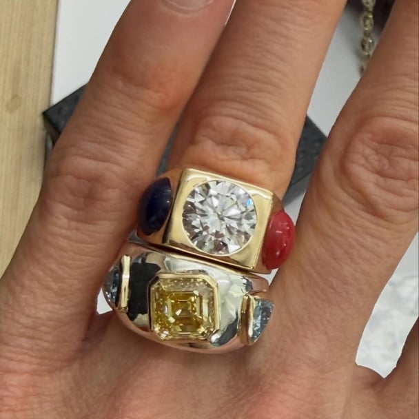 Fashion tastemaker Leandra Medine Cohen wears her own designs for her jewellery brand, LMC Fin