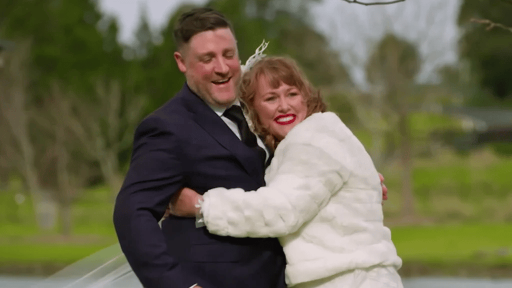 Tim and Katie at their wedding on MAFS. 