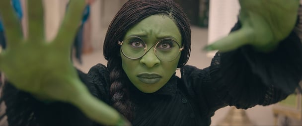 Cynthia Erivo as Elphaba Thropp in the movie Wicked.