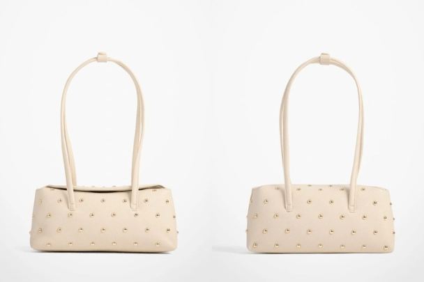 shoulder bag baguette bag in cream beige