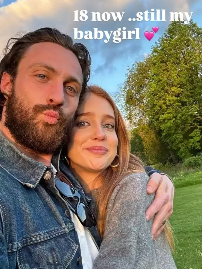 Aaron Taylor Johnson shares a selfie with his stepdaughter Jessie.