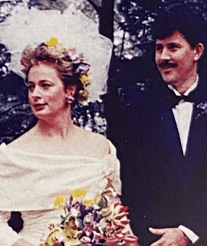 Amanda Keller and Harley Oliver on their wedding day.
