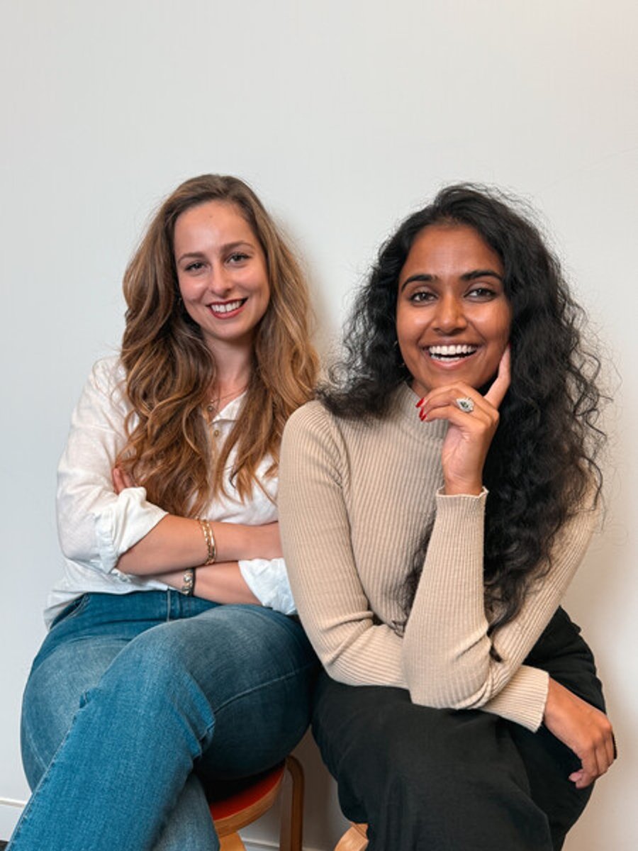 Anastasia Hronis and Ashani Dante, the hosts of Mamamia's But Are You Happy? podcast.