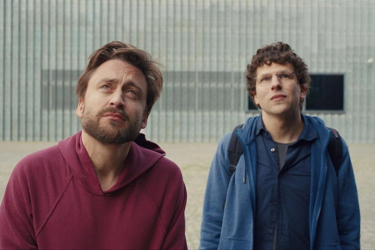 Kieran Culkin and Jesse Eisenberg in their new movie A Real Pain.