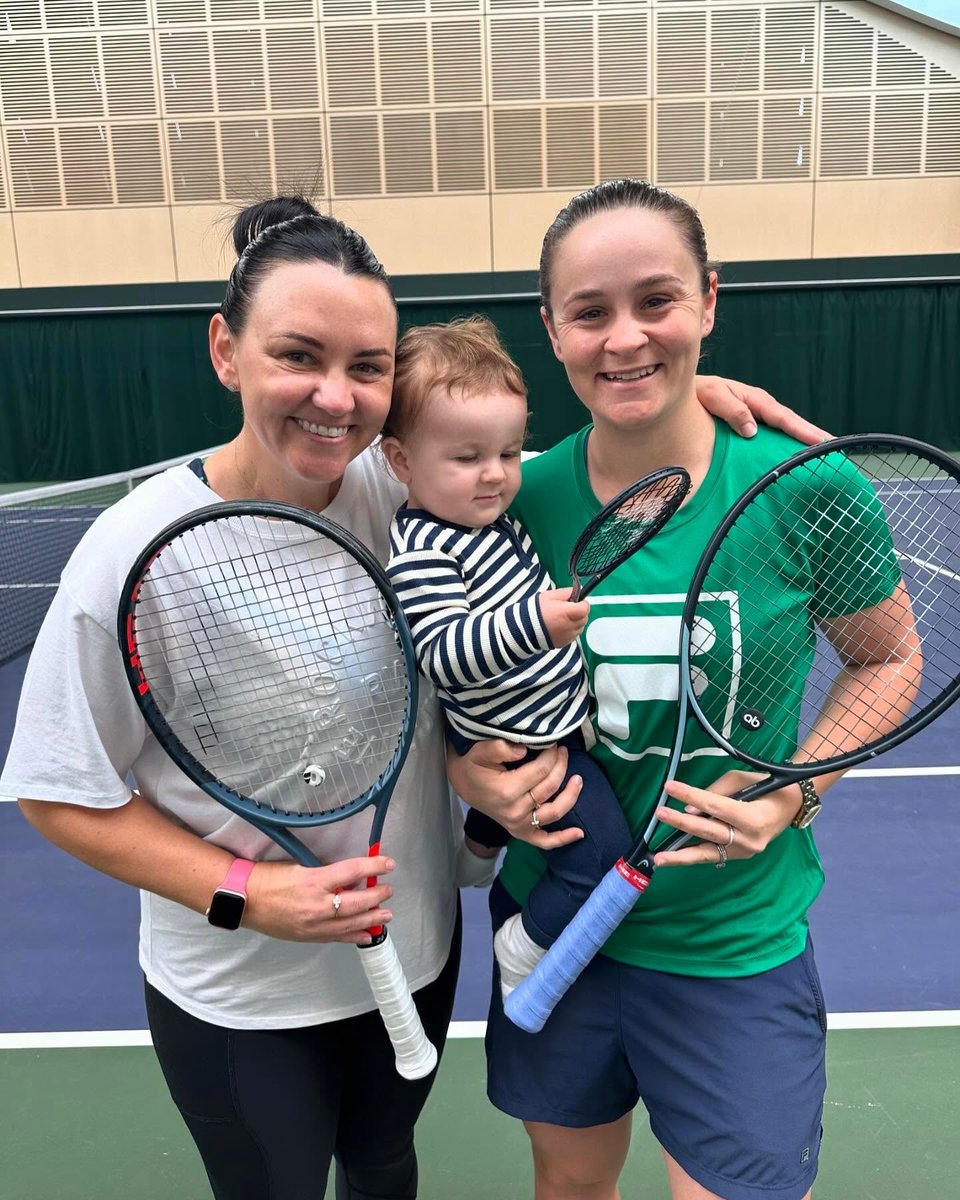 Ash Barty and Casey Dellacqua with little Hayden