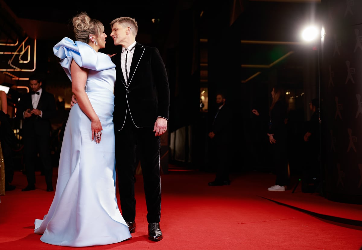 Audrey Griffen and Osher Günsberg attend the 63rd TV WEEK Logie Awards at The Star, Sydney on July 30, 2023 in Sydney,.