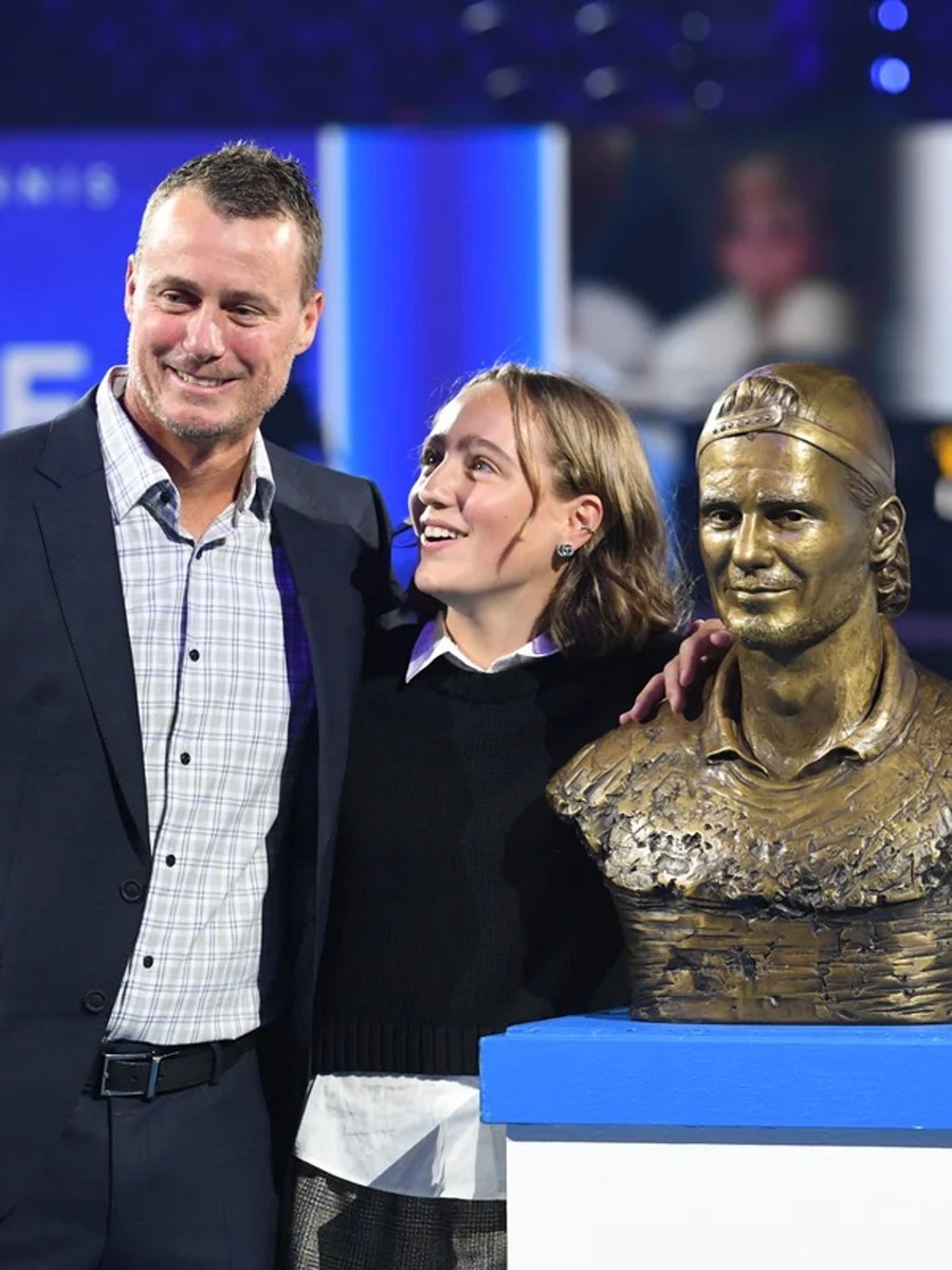  Ava Hewitt with her dad Lleyton Hewitt at the Australian Open in 2024