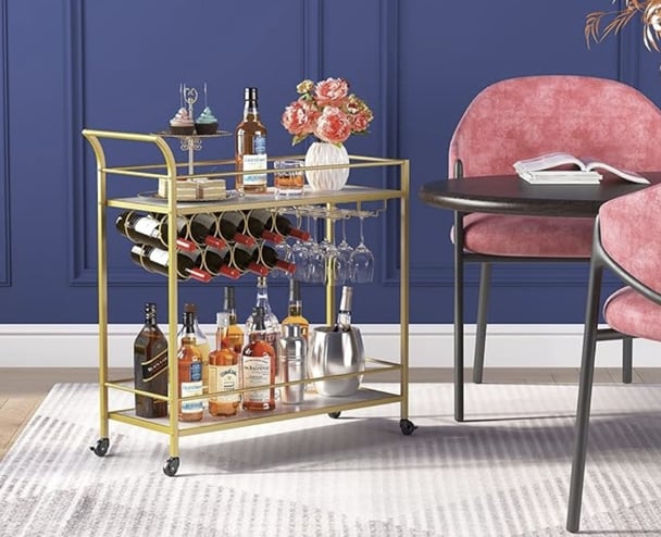 chrome bar cart