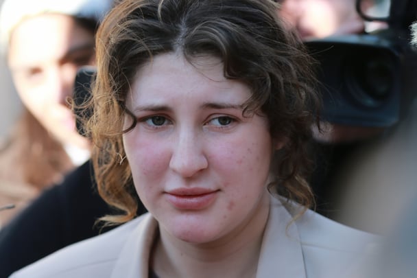 Bella Culley leaving court in Georgia after being released.