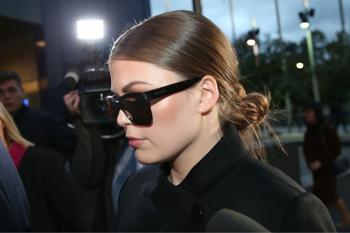 Belle Gibson outside court.