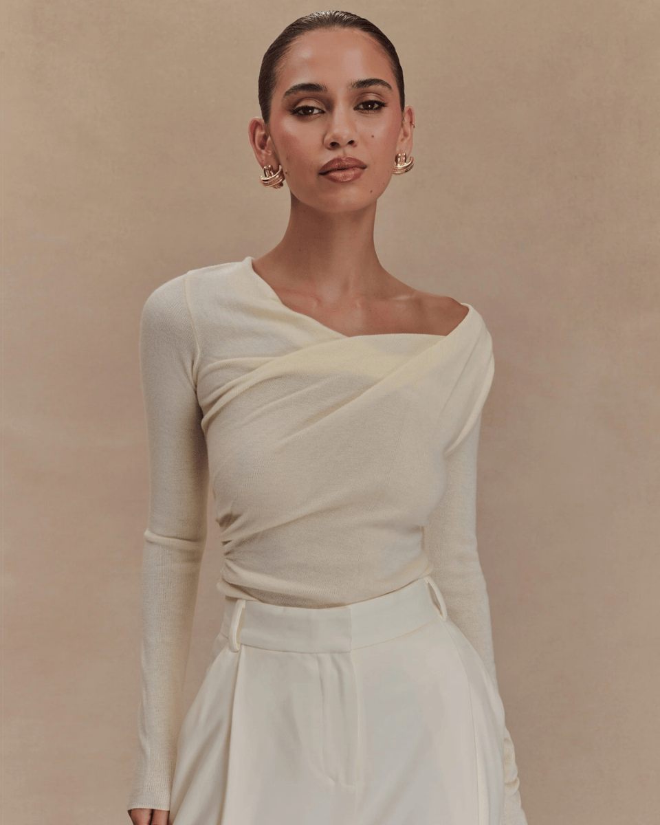 Meshki Culver Draped Twist Knit To