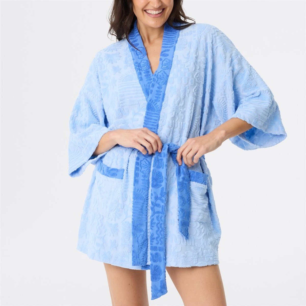 woman wearing towel robe 