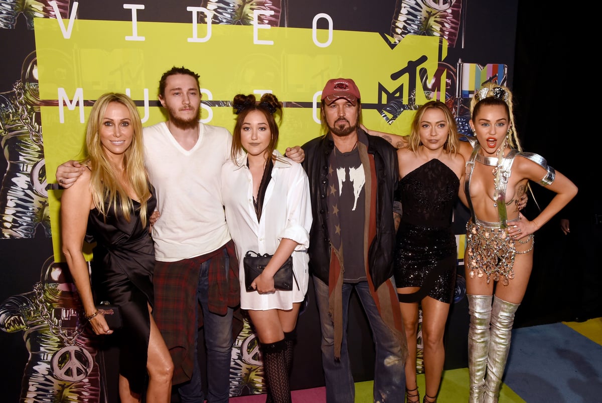 Tish Cyrus, Braison Cyrus, Noah Cyrus, Billy Ray Cyrus, Brandi Glenn Cyrus and Miley Cyrus attend the 2015 MTV Video Music Awards.