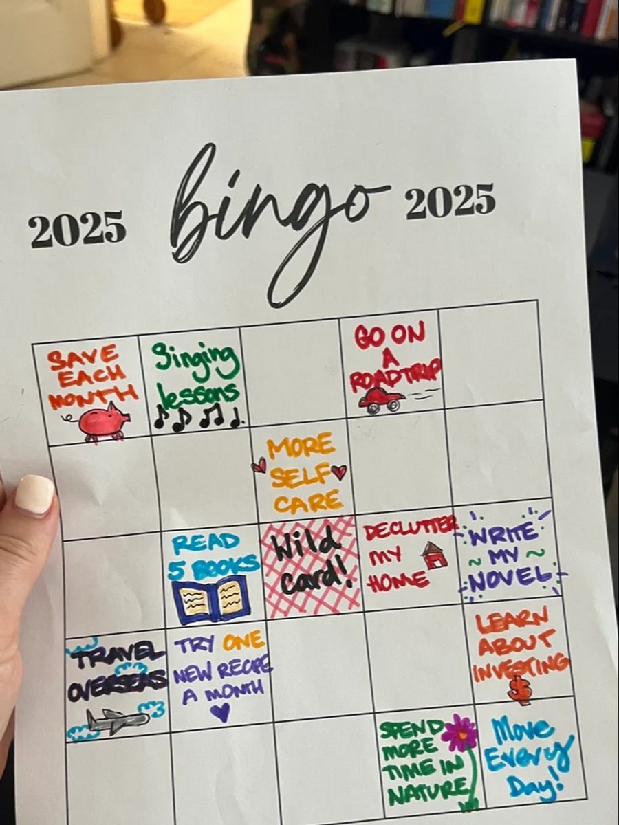 half finished 2025 bingo card