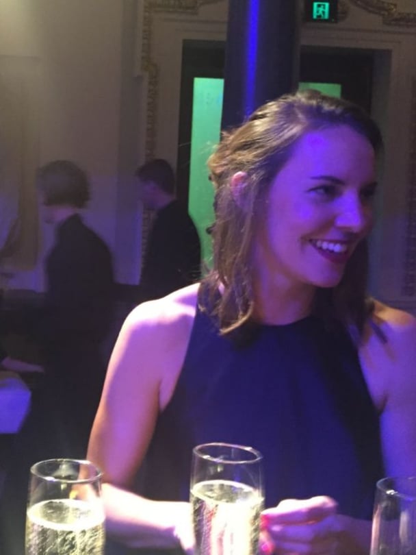 Kat at the dinner event with clients.