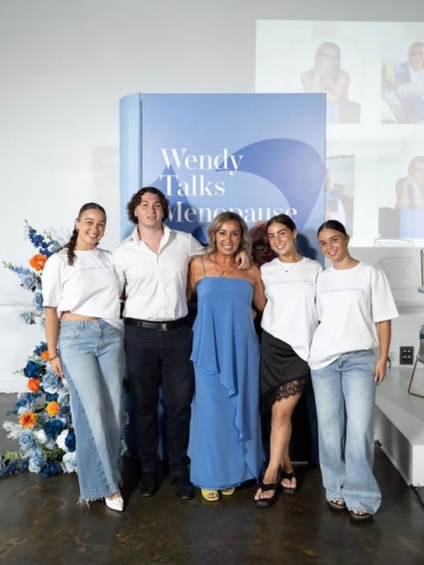 Wendy with her children at the Wendy Talks Menopause book event.