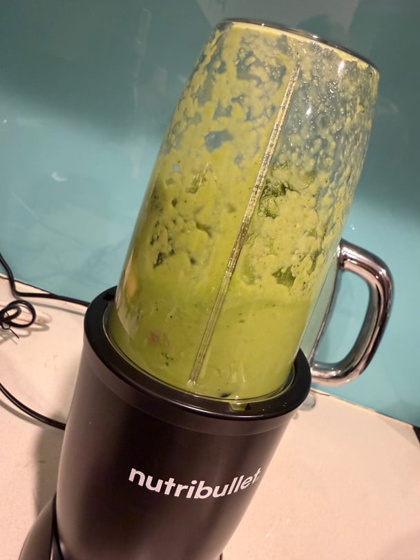 green veggies blended in a nutribullet