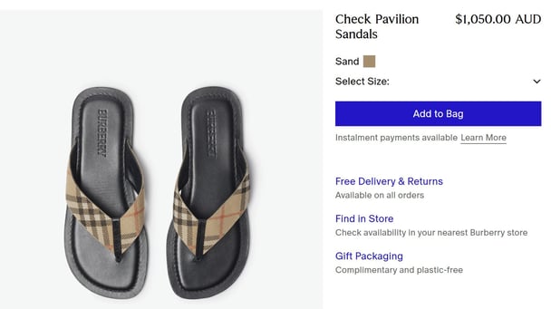 burberry thongs shop image