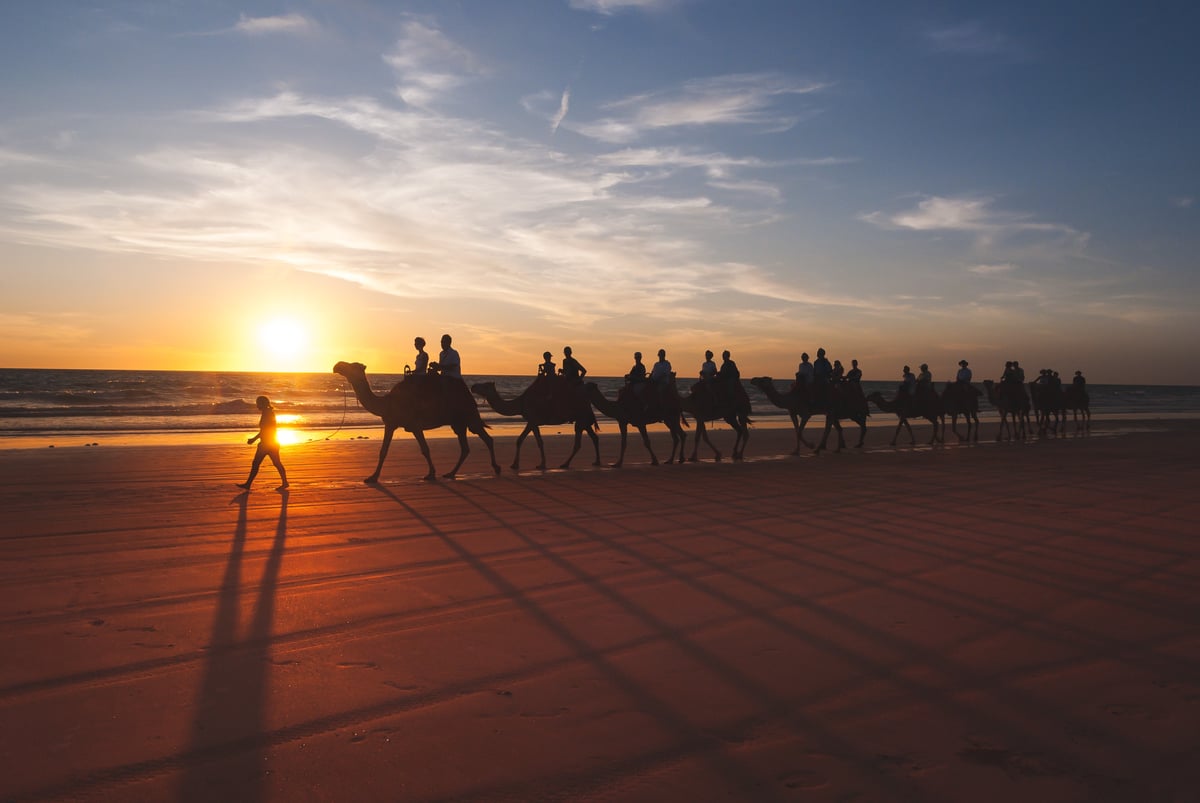 Camel ride on Cable Beach, Broome.