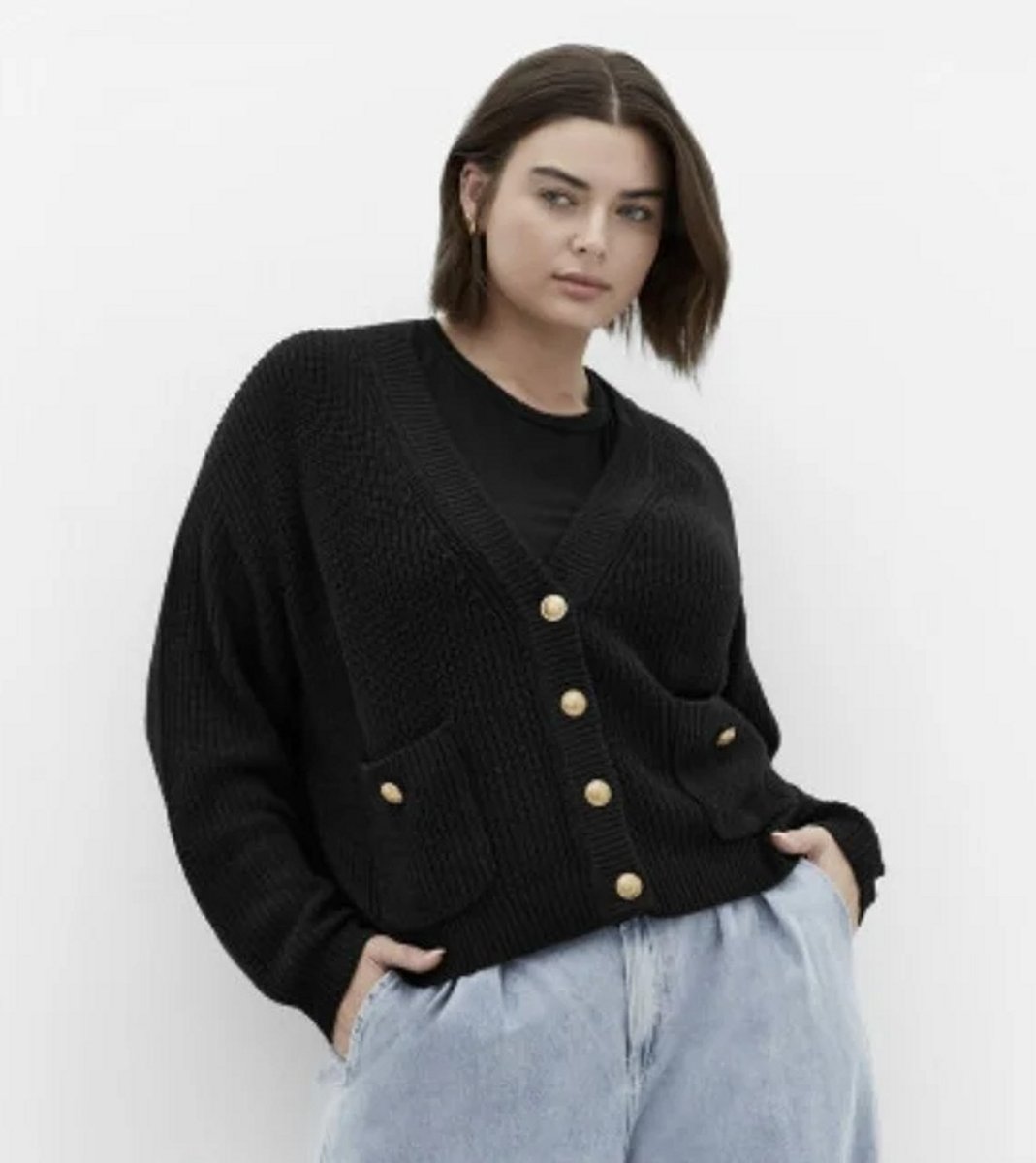 woman wearing black cardigan