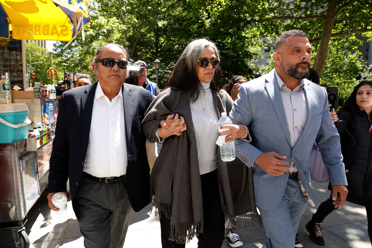 Regina Ventura and Rodrick Ventura, parents of Cassie Ventura, depart the Manhattan Federal Court during the Sean 