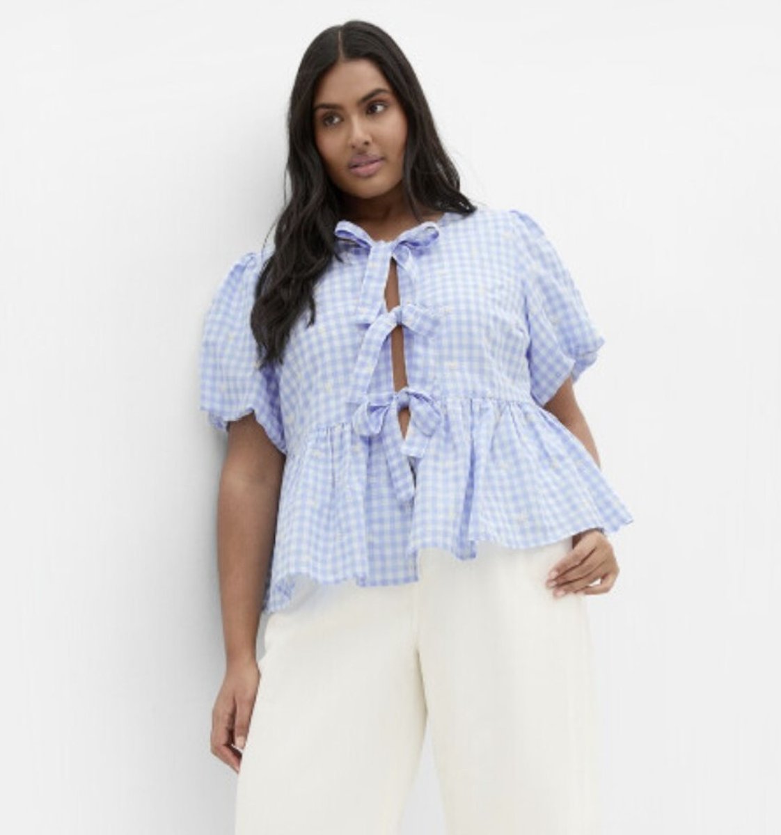 bubble sleeves top from City Chic