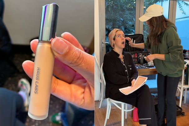 Lady Gaga Haus Labs concealer and getting make up done