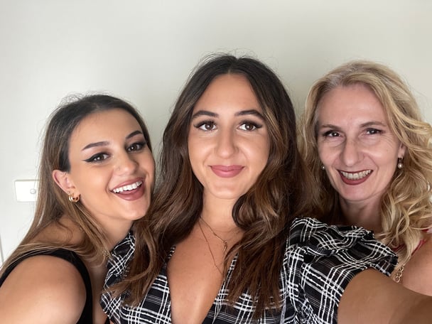A selfie of Concetta and her mother and sister.
