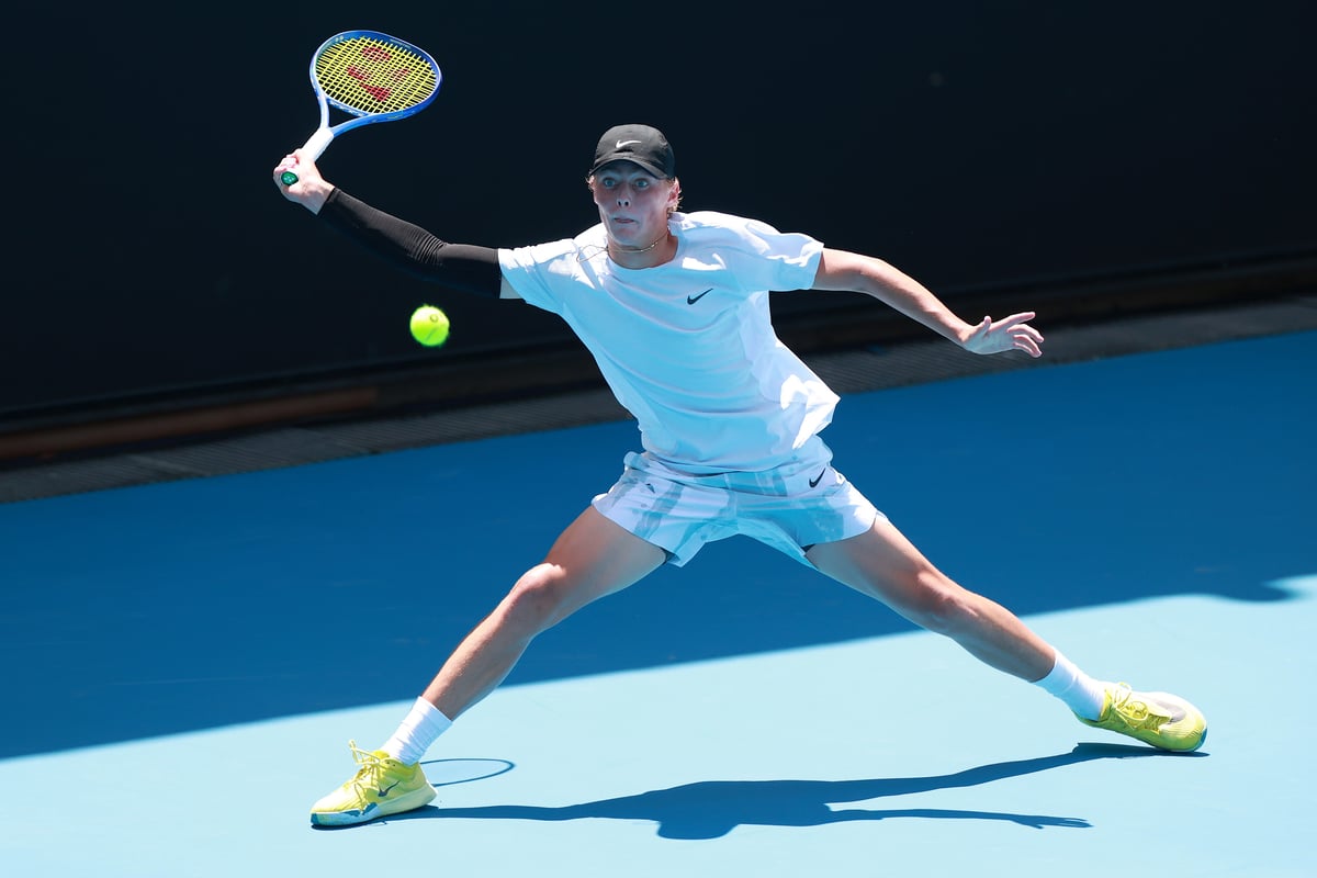 Cruz Hewitt playing tennis at the Australian Open.