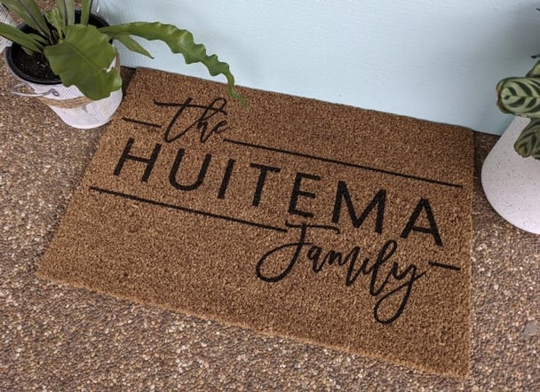 custom family named door mat