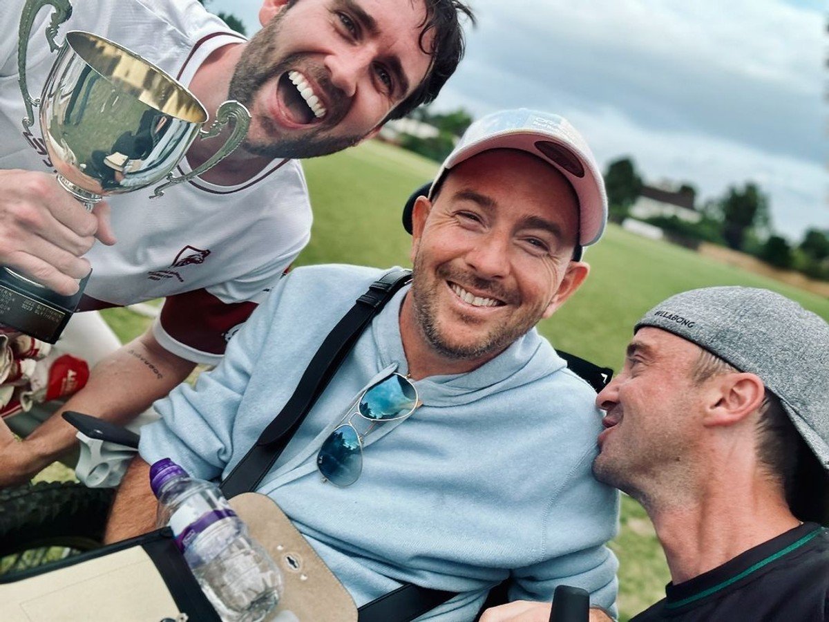 David Holmes with Matthew Lewis and Tom Felton from Harry Potter. 