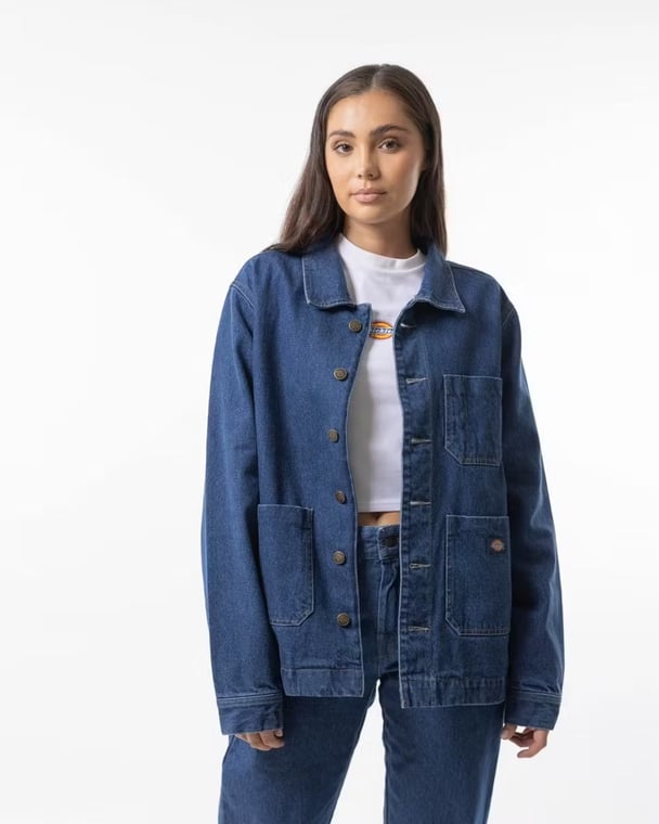 dickies indigo denim chore coat car coat