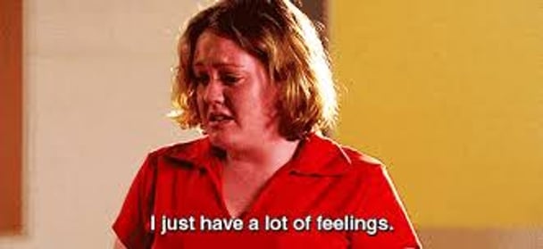 Image of woman saying 'I just have a lot of feelings' from the Mean Girls movie.