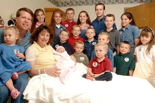 The Duggar family when they were on the show 19 Kids And Counting