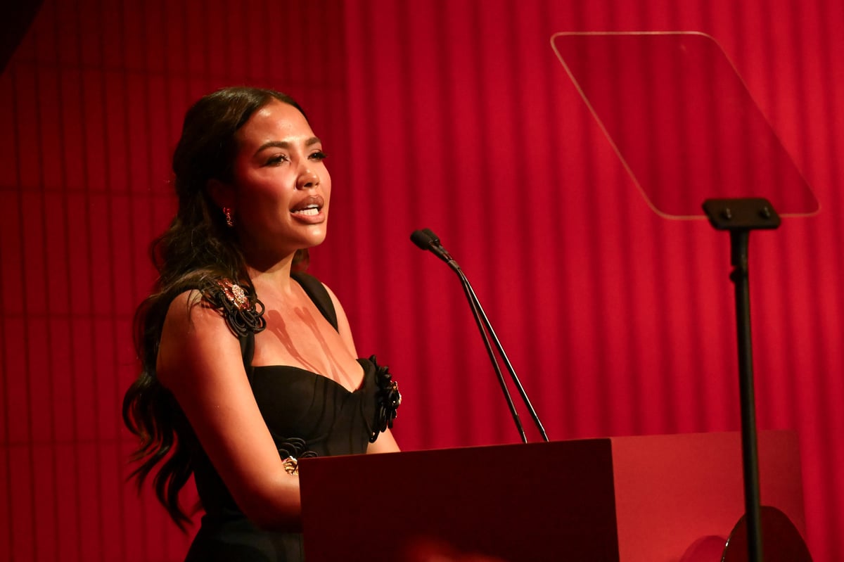Emma Grede speaks onstage at the Fourth Annual Fifteen Percent Pledge Gala