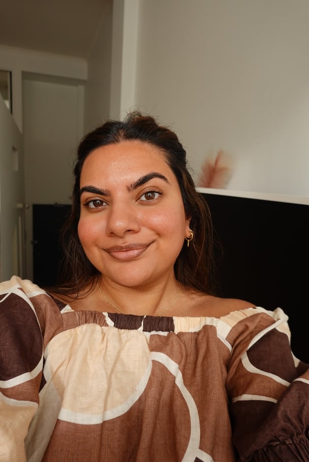 Selfie after the product has been applied.