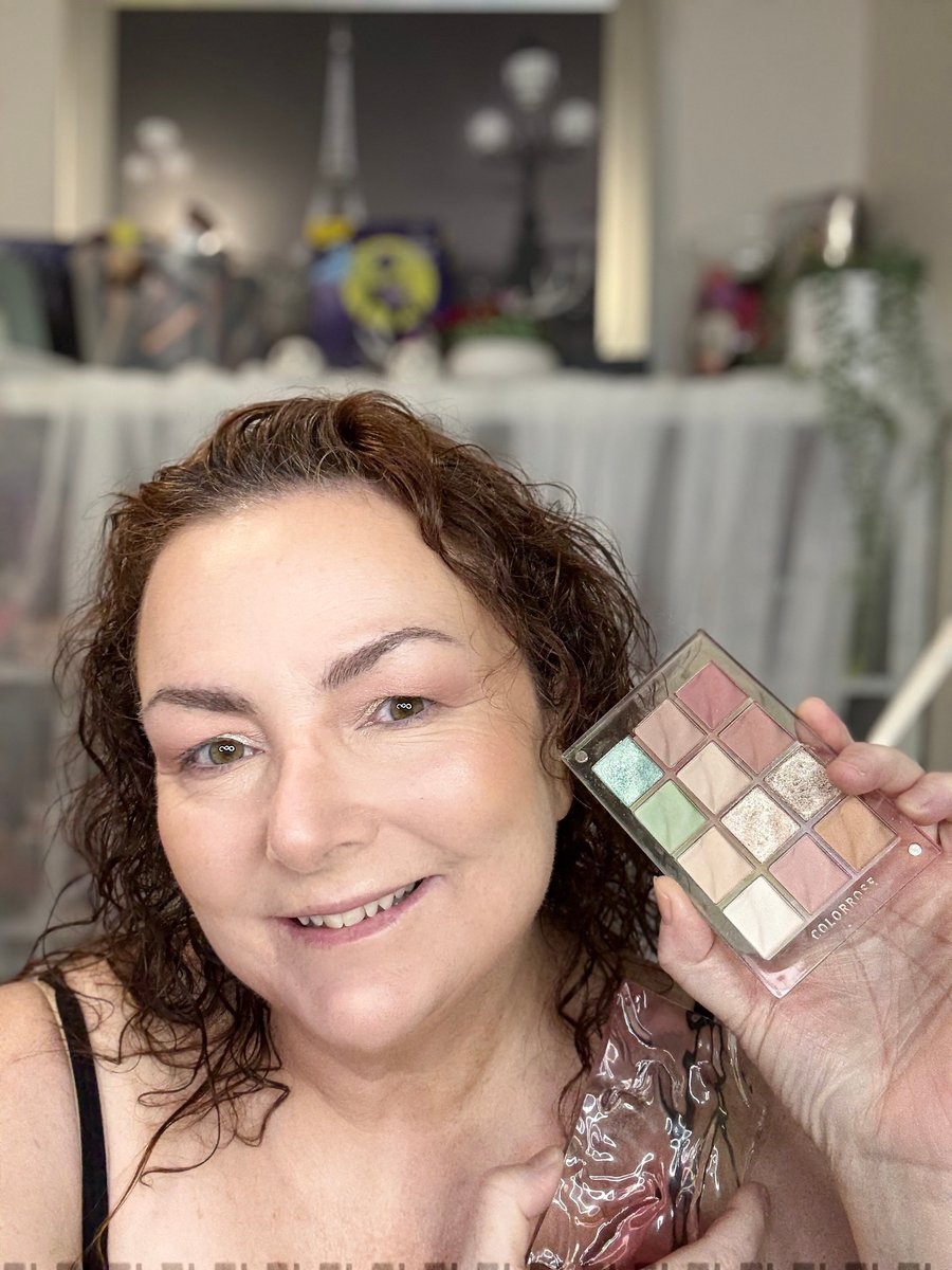 Swatch of rose-gold Colorrose eyeshadow, ideal for mature lids prone to creasing.