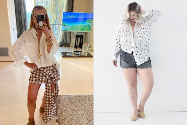 women wearing French tuck shirts