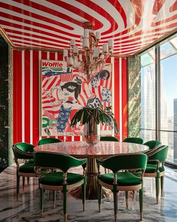 stripey dining room trend