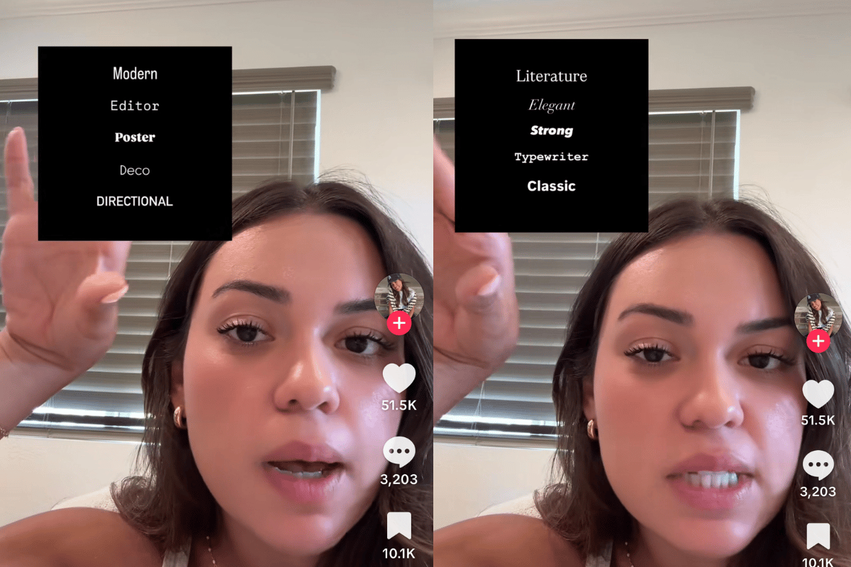 Gen Z Acceptable fonts from TikTok @janellefuhrare 