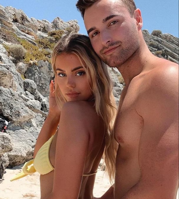 Influencer Gracie Piscopo with her former partner Andre Rebelo, who has been found guilty of murdering his mother for insurance money.