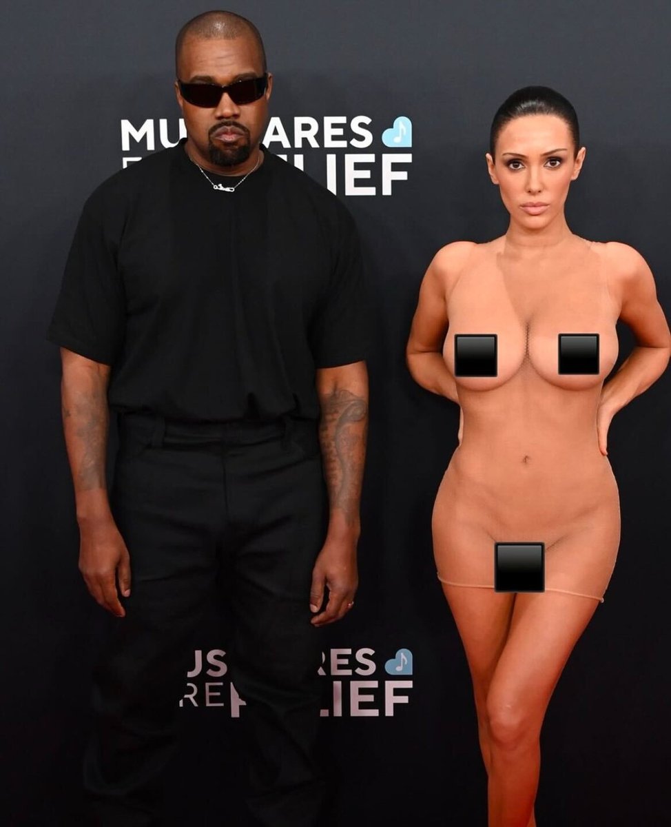 Kanye West and Bianca Censori at the 2025 Grammys. 