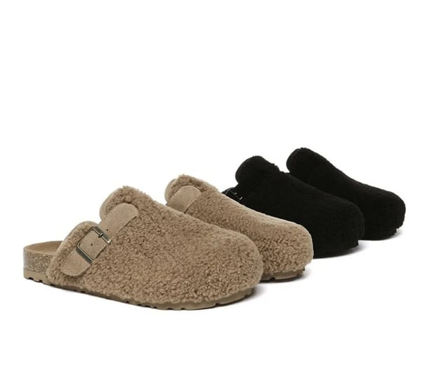 UGG Women Shearling Buckle Sandal Slides Greta