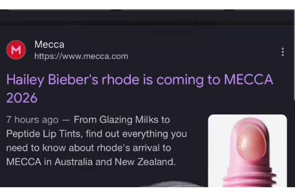 A google search image of the Rhode coming to Mecca announcement.
