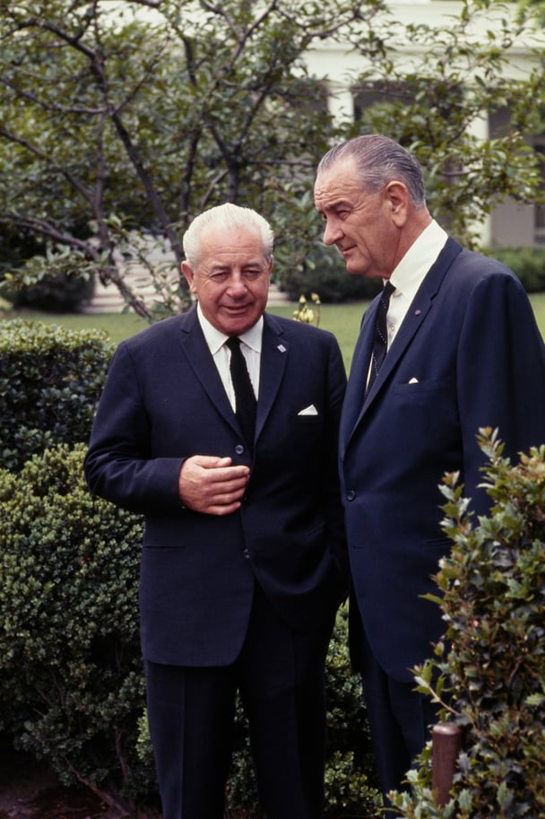 Harold Holt with Lyndon B. Johnson at the White House.