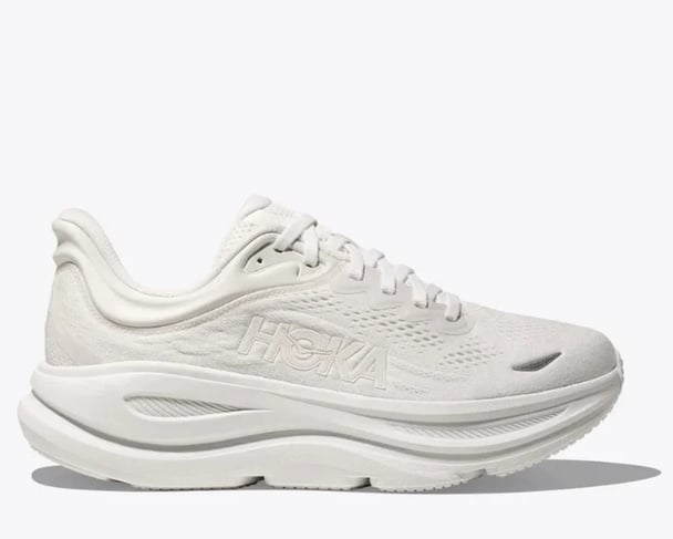 white Hoka sneaker in Bondi style